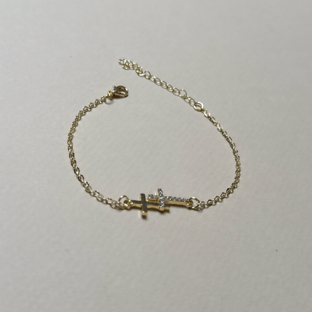 Diamond Cross Bracelet N1705 - Picture 4 of 5